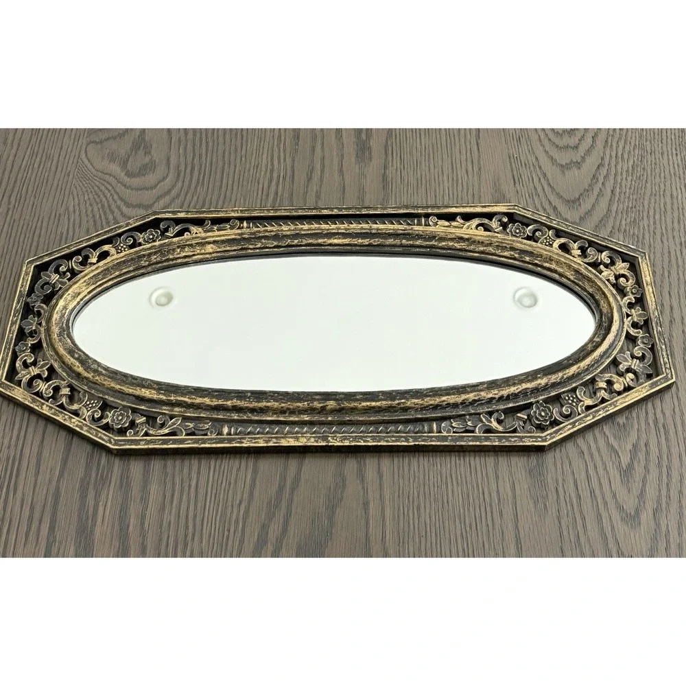 Vtg Syroco MCM Mirror #4912 Gold Ornate Hollywood Regency USA Wall Decor 22